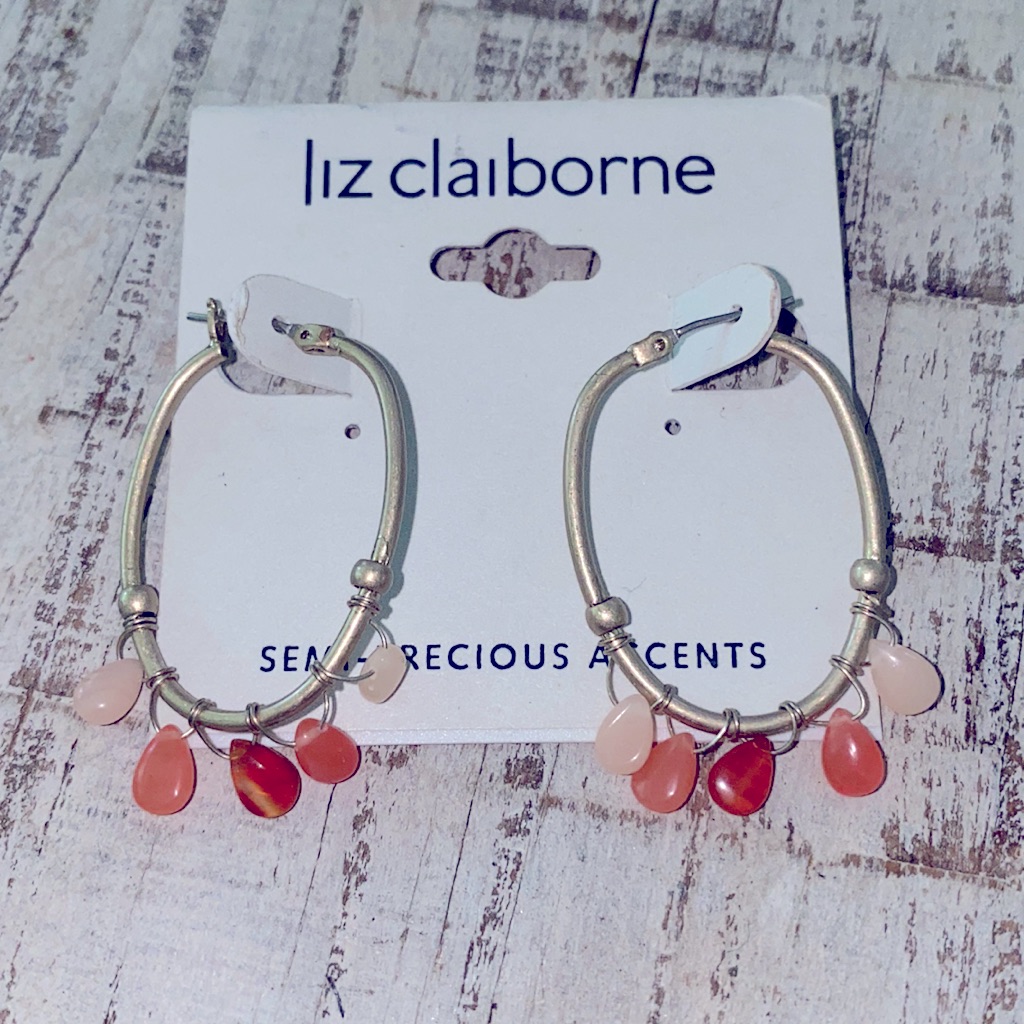 Liz Claiborne Semi-Precious Stone Pierced Earrings New 10$